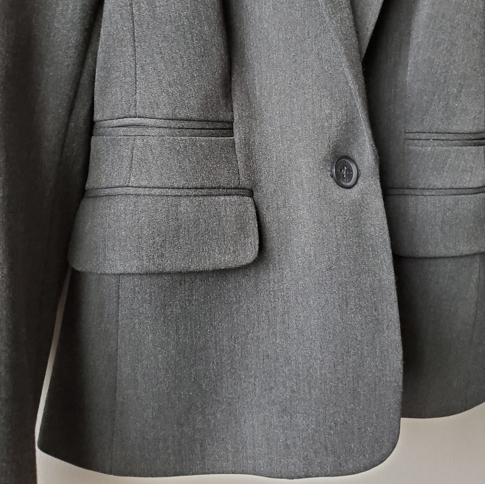 NWOT🔥EXPRESS Charcoal One-Button Notched Blazer - Picture 8 of 12